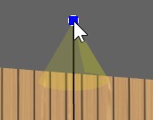 1st click: This will determine the base point for the light. Click on the surface or axis of the object you would like the light to be placed on.