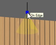 2nd click:  This will determine where the light will be placed on the surface. Move the light along the surface or reference line to the desired location.