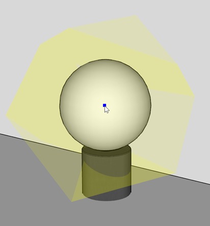 1st click: Will determine the base point for the light.