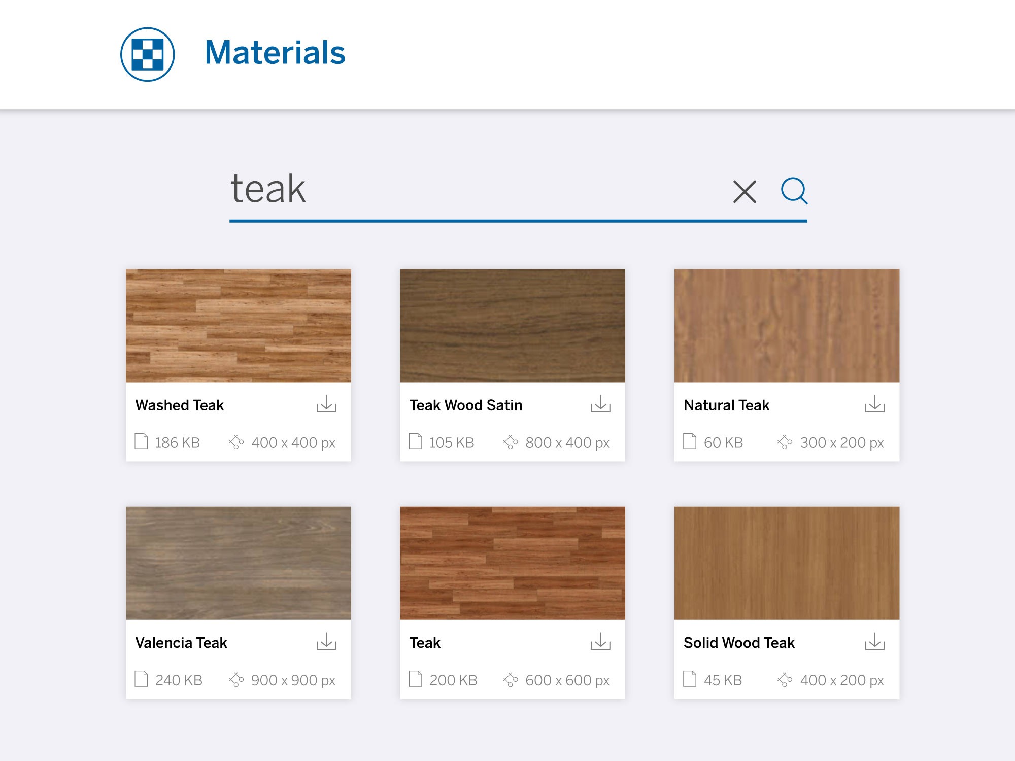 Material Search in 3D Warehouse